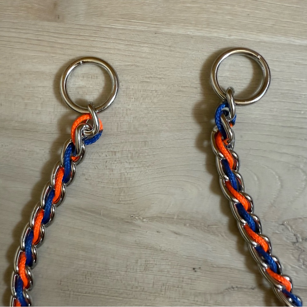 Terrain D.O.G. • Blue & Orange 3.5mm Chain Slip Collar - 20” - Picture 3 of 11